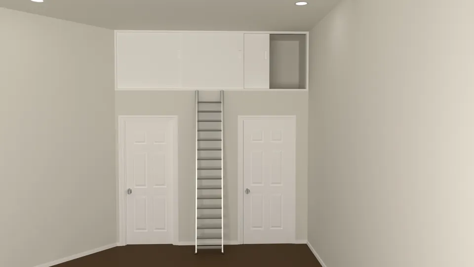 3D render concept of the loft closet cavity enclosure presented to the client