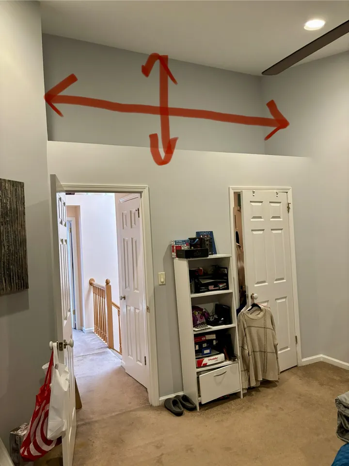 Hallway view of the closet area before the enclosure was added